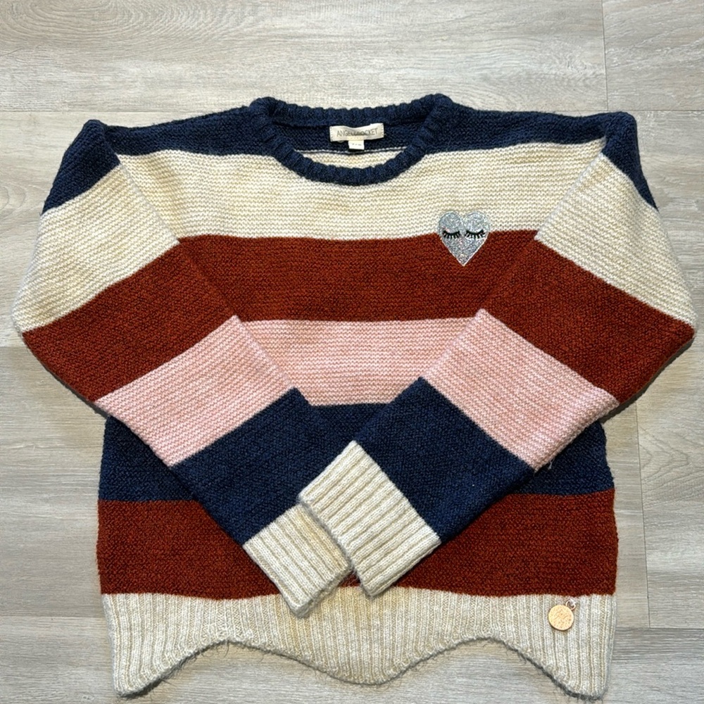 NWOT Angel & Rocket- Knit Color Block Sweater, Girls size 7/8